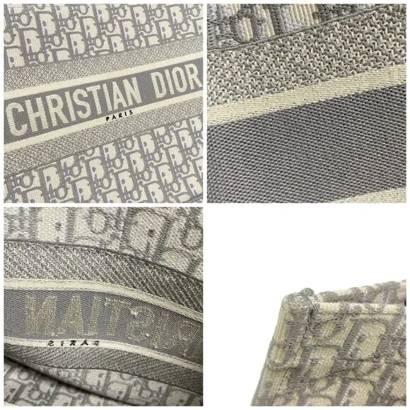 DIOR/ChristianDior Book Tote Bag Medium - White Gray Light gray Jacquard - Picture 13 of 16